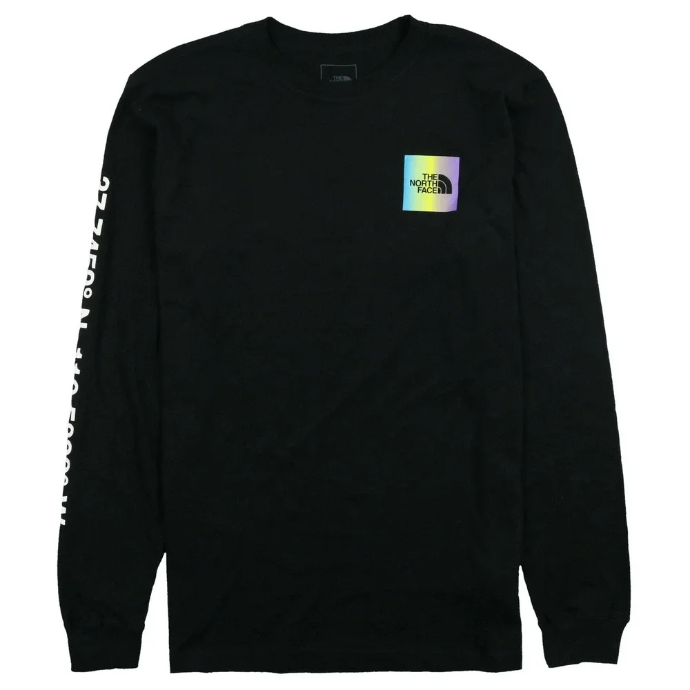 The North Face Distorted Half Dome Long Sleeve Shirt Black Purple NF0A5IVGJK3 S